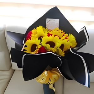 Bouquet girasoles y rosas R73